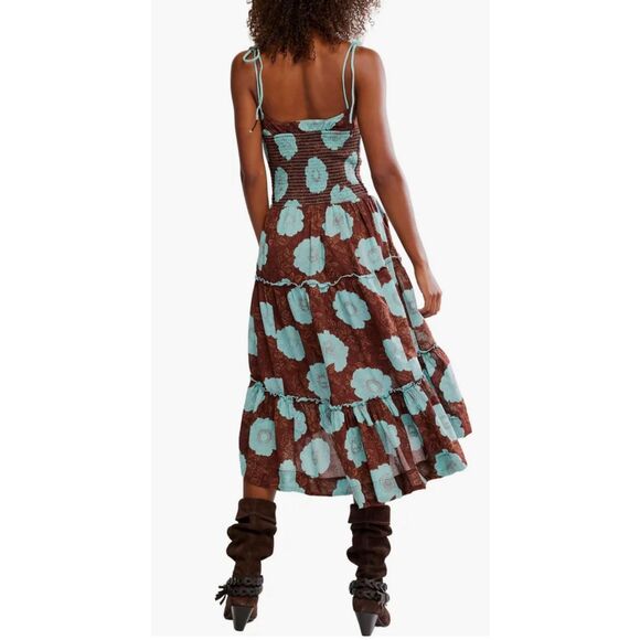 Free people Abercrombie & Fitch Flutter Sleeve Midi Dress size M - Picture 8 of 8